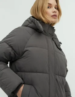 Ela Slit Pufferjakke - Grå