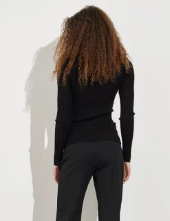 Trenna Strikbluse - Sort